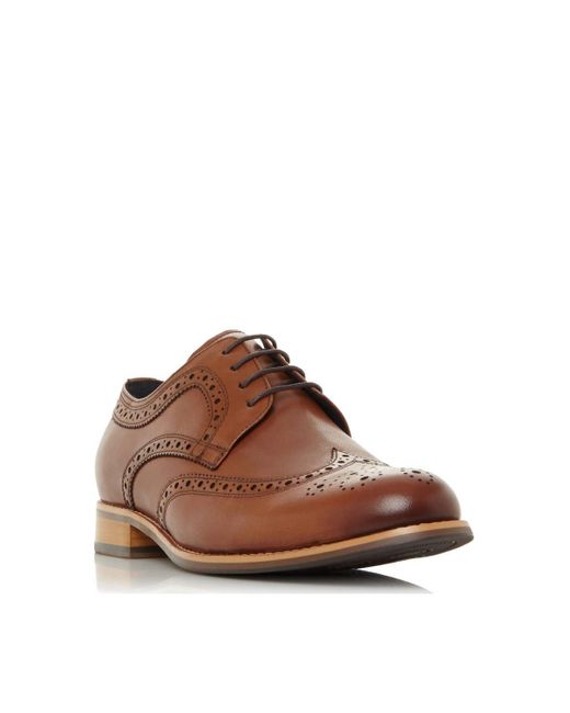 Dune Brown Wide Fit 'raidcliffe' Leather Brogues for men