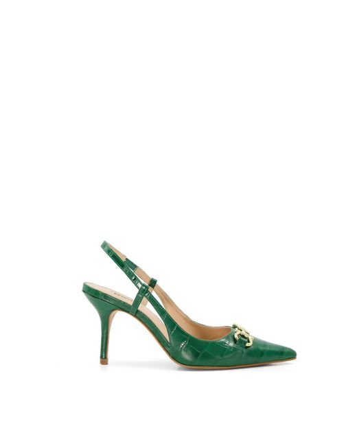 Dune Green 'click' Leather Strappy Heels