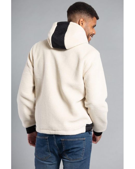 Tokyo Laundry Natural Borg Hooded Zip-through Fleece Jacket for men
