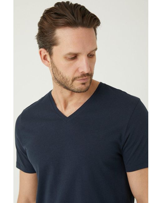 Burton Blue Navy 3 Pack V Neck T-shirts for men
