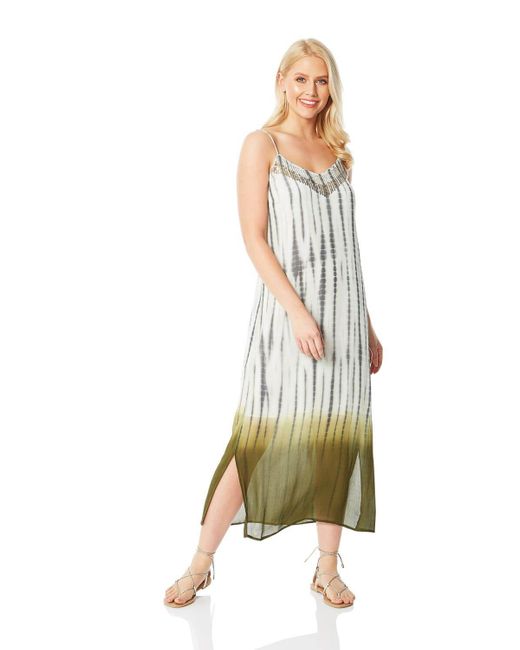 Roman Embellished Tie Dye Midi Dress in Green Lyst UK