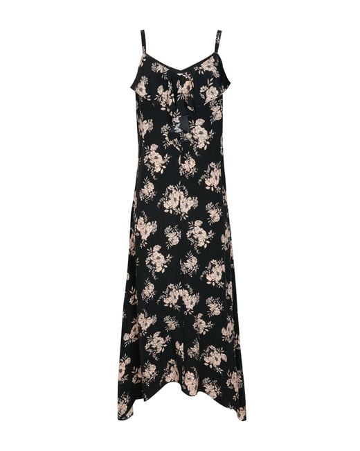 Wallis Petite Black Floral Frill Camisole Dress