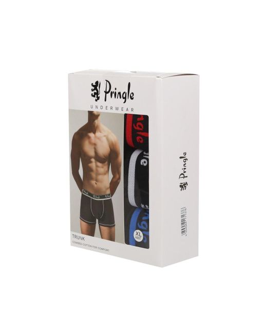 Pringle of Scotland Black 3 Pair Pack Classic Button Fly Knitted Boxer for men