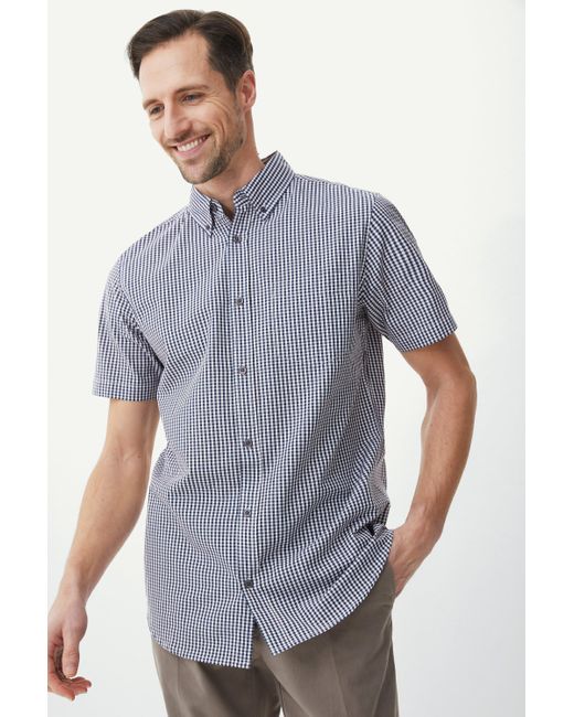 MAINE Blue Mini Grid Check Shirt for men