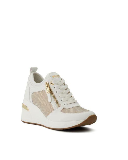 Dune White 'eiline' Leather Trainers