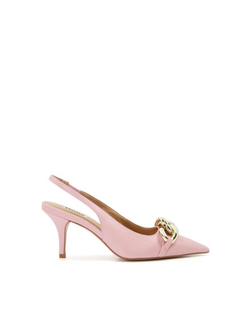 Dune Pink 'canary' Leather Strappy Heels