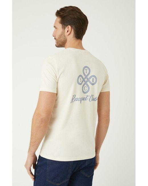 Burton White Neutral Short Sleeve Racquet Print T-shirt for men
