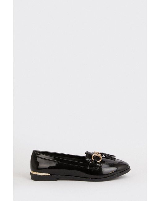 Dorothy Perkins Gray Lucia Patent Tassel Loafers
