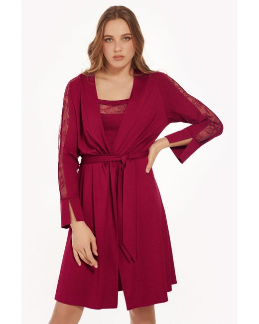 Lisca Red 'ruby' Morning Gown