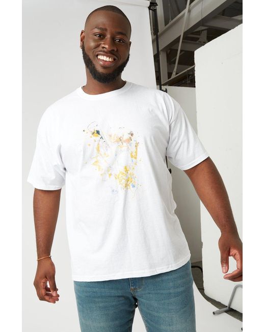 Burton Plus And Tall Short Sleeve White Splatter Skull Print T-shirt for men
