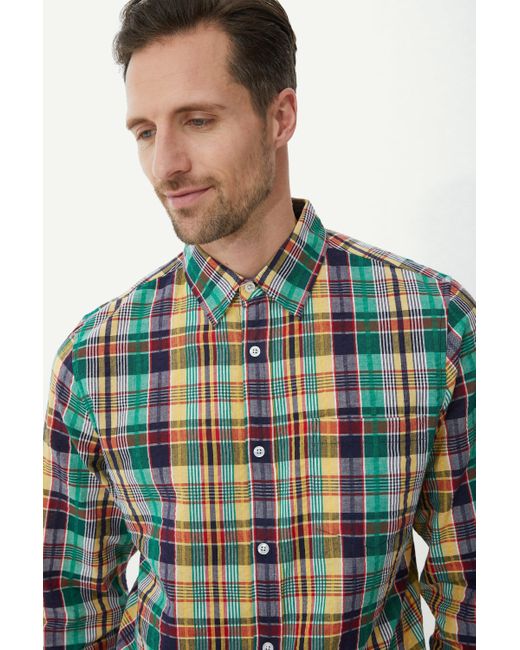 MAINE Blue Multicolour Check Shirt for men