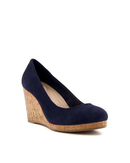Dune Blue 'annibell' Suede Wedges