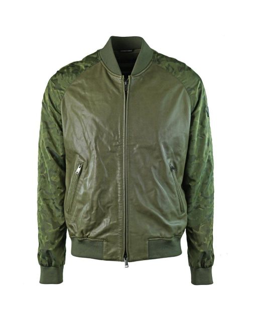 Emporio Armani Green W1b54p W1p58 010 Leather Jacket for men