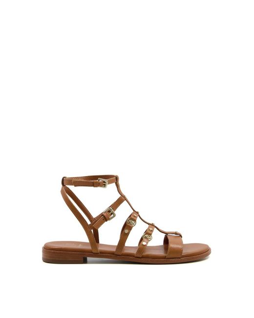 Dune Brown 'lakes' Leather Sandals