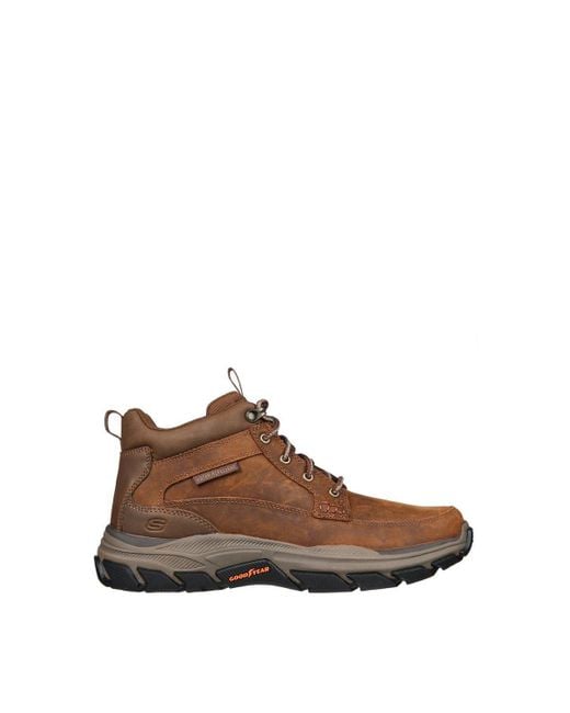 Skechers Brown Relaxed Fit Respected Boswell Leather Boot for men