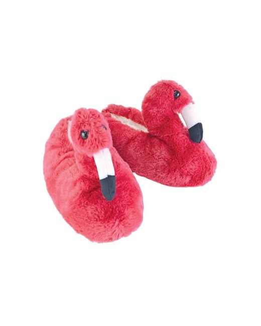 Slipper Snob Red Novelty Funky Flamingo Soft Soled Warm Slippers