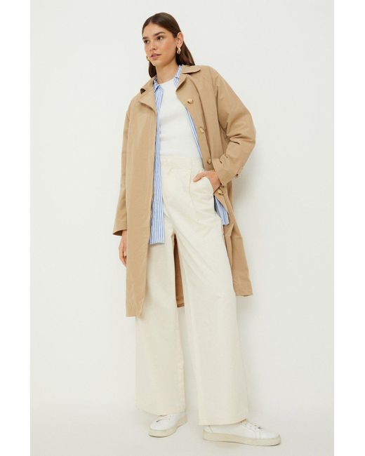 Dorothy Perkins White Single Breasted Trench Coat