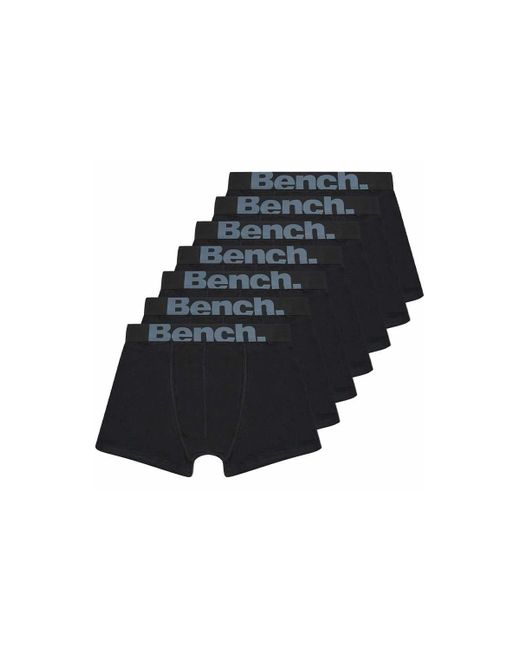 Bench Black 7 Pack 'suttonia' Cotton Blend Boxers for men