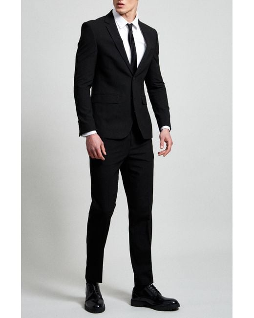 Burton Plus And Tall Slim Black Suit Jacket for men