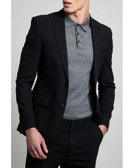 Burton Plus And Tall Slim Black Suit Jacket for men