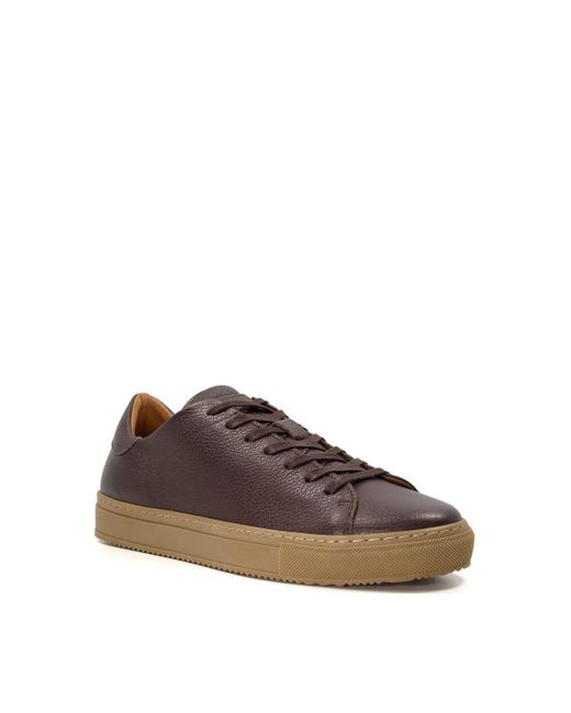 Dune Brown 'thorn' Leather Trainers for men
