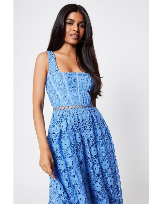 Coast Blue Petite Lace Dress With Square Neck
