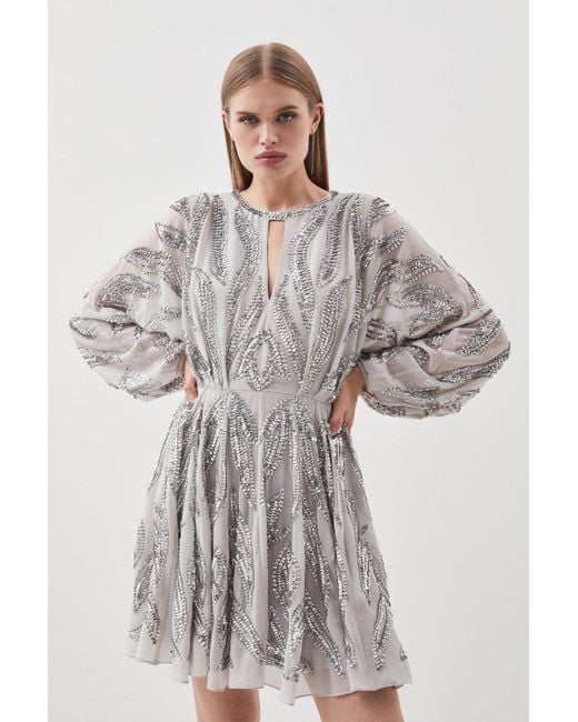 Metallic on sale kimono dress