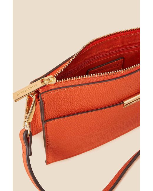 Accessorize Orange Small Zip Cross-body Bag