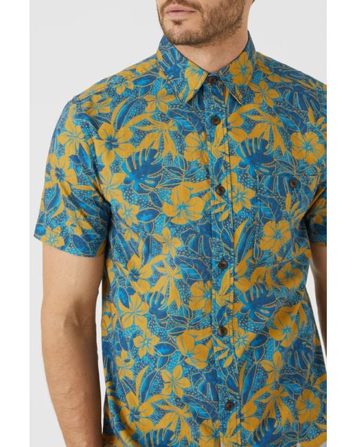Mantaray Blue Sea Floral Print Shirt for men