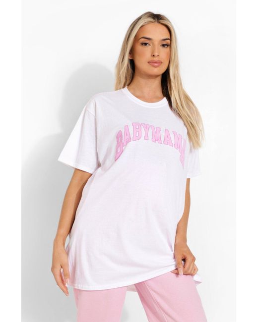 Boohoo White Maternity 'baby Mama' T-shirt