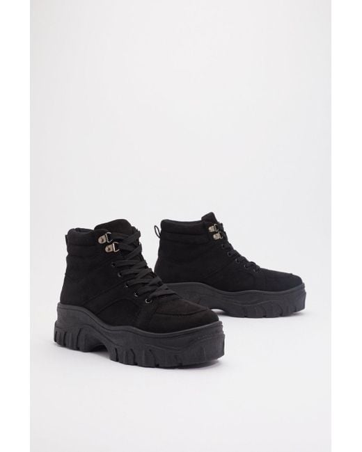 Nasty Gal Black Can I Get A Boot Boot Chunky Sneakers