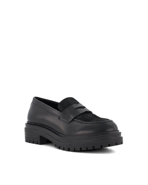 Dune Black 'gaining' Leather Loafers