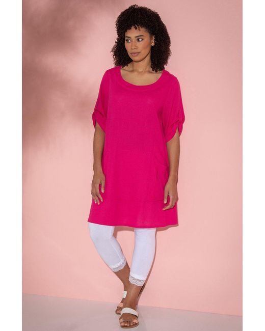 Klass Pink Oversized Linen Blend Tunic