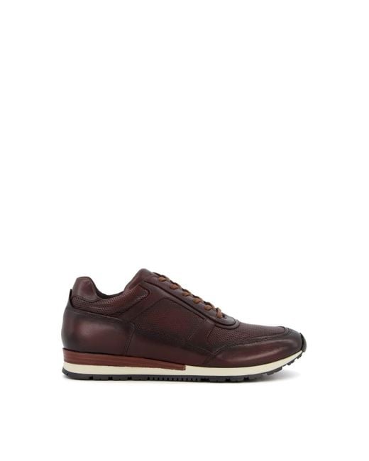 Dune Brown 'trapper' Leather Trainers for men