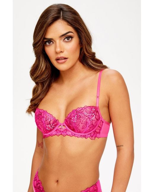 Ann Summers Camille Non Padded Balcony Bra in Red