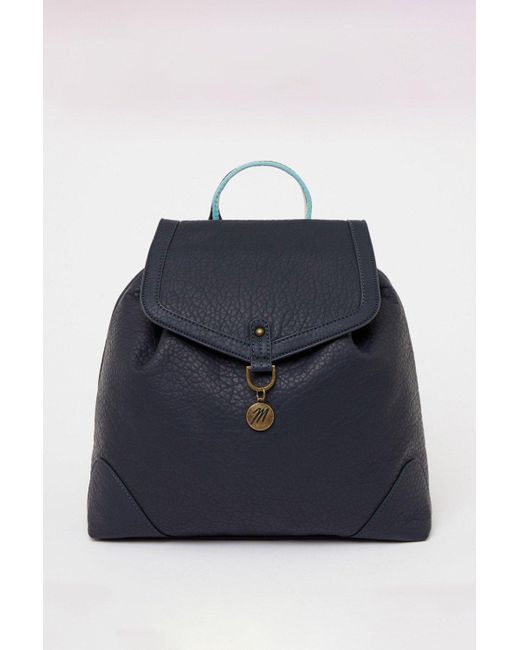 Mantaray Blue Olive Faux Leather Backpack