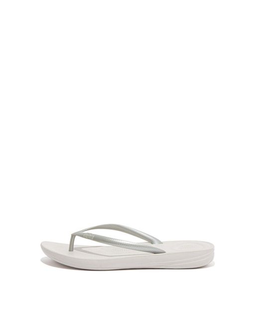 Fitflop White Iqushion Ergonomic Flip-flops Silver