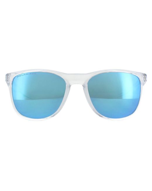 Oakley Blue Round Polished Clear Sapphire Iridium Polarized Sunglasses