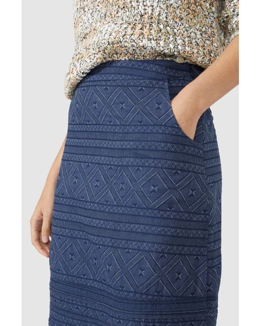 Mantaray Blue Criss Cross Jacquard Skirt