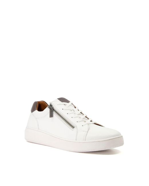 Dune White 'tribute' Leather Trainers for men