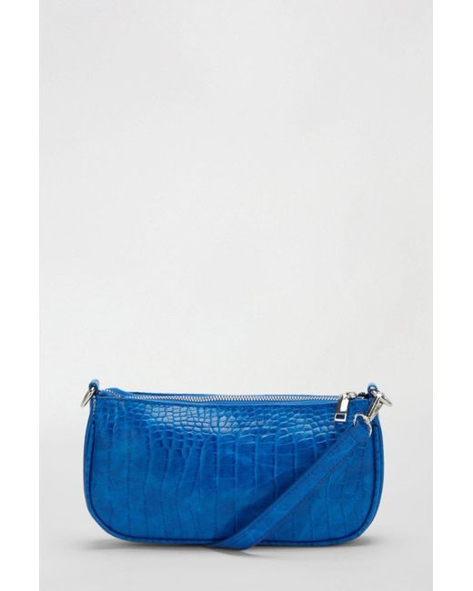 Dorothy Perkins Blue Cobalt Croc Shoulder Bag
