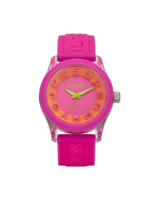 Superdry Pink Tokyo Plastic/resin Fashion Analogue Quartz Watch - Syl148p