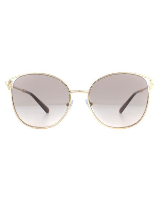 BVLGARI Gray Cat Eye Pink Gold Gradient Grey Sunglasses