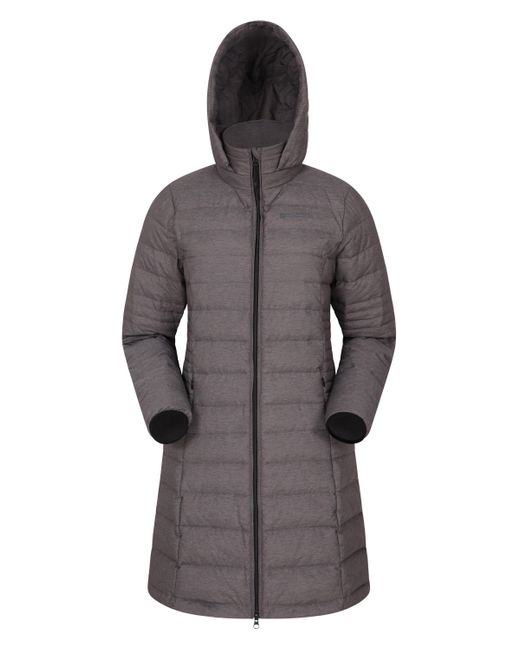 Mountain Warehouse Gray Long Down Padded Jacket Lightweight Winter Coat