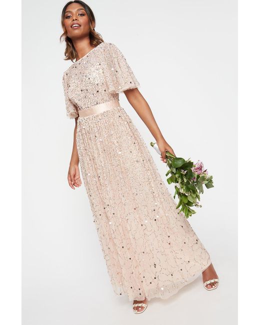 Dorothy Perkins Pink Blush Embellished Maxi Dress
