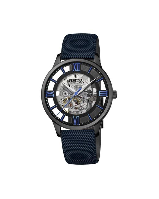 Festina Blue Stainless Steel Classic Analogue Automatic Watch - F20621/3 for men