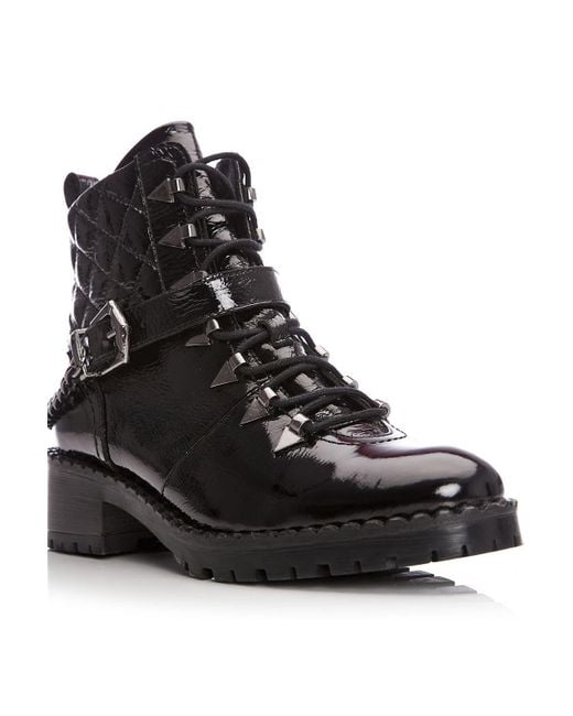 Moda In Pelle Black 'aranie' Patent Leather Ankle Boots