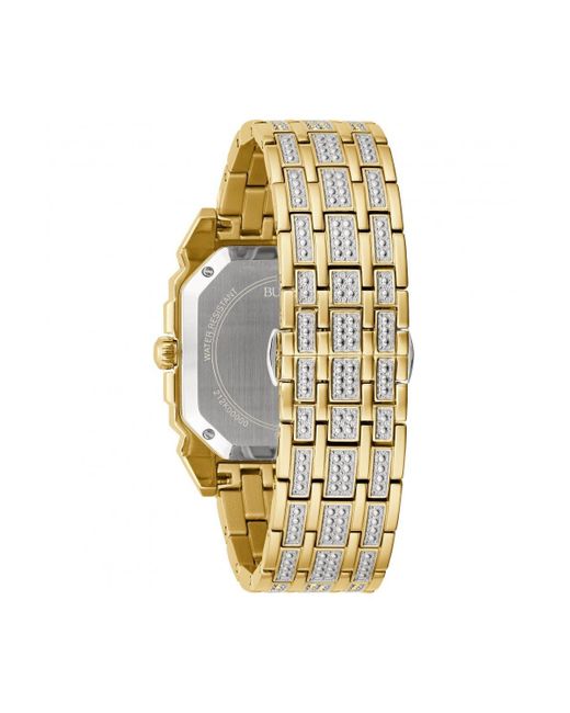 Bulova Metallic Crystal Octava Square Stainless Steel Classic Analogue Watch - 98a295 for men