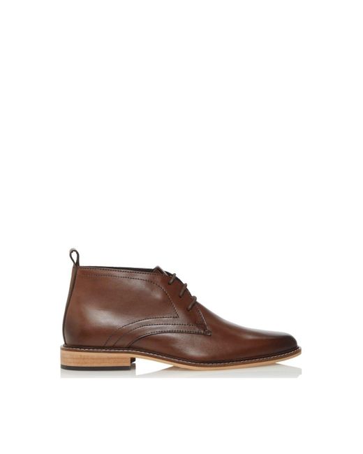 Dune Brown 'mondriano' Leather Chukka Boots for men