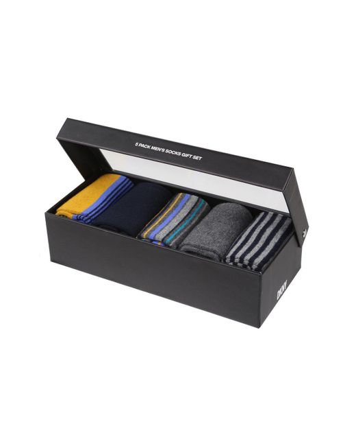 DKNY Blue Box 5 Pack Gift Socks for men